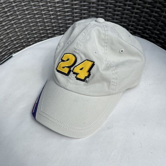 VINTAGE NASCAR Jeff Gordon #24 Network Adjustable Dad Cap, Beige, Chase Authenti - Picture 2 of 6
